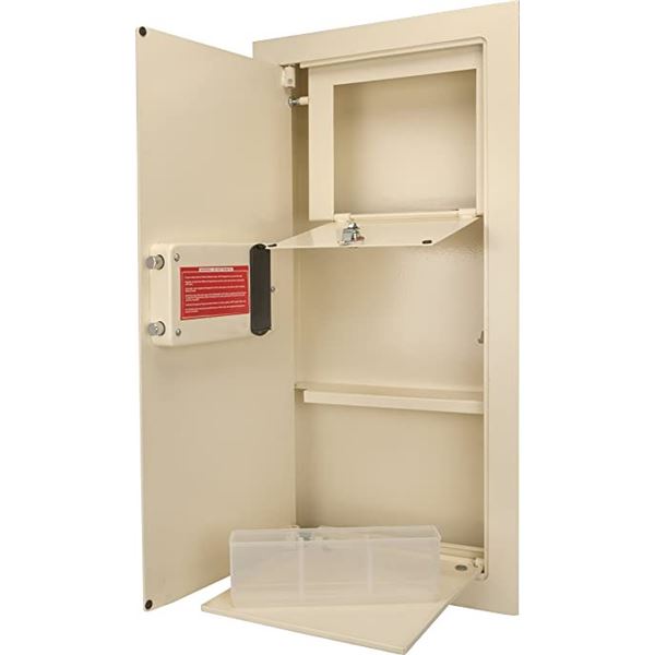 NEW UNBOXED BARSKA BIOMETRIC WALL SAFE, LEFT OPEN