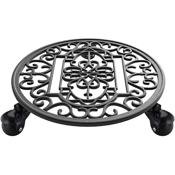 NEW ROUND CAST IRON ROLLING PLANT STAND