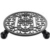 Image 1 : NEW ROUND CAST IRON ROLLING PLANT STAND