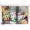 Image 1 : 3 NEW POTTED FLOWERS ARTWORK ON STRETCH CANVAS