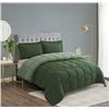 Image 2 : NEW HIG 3 PIECE COMFORTER SET, TWIN SIZE, GREEN