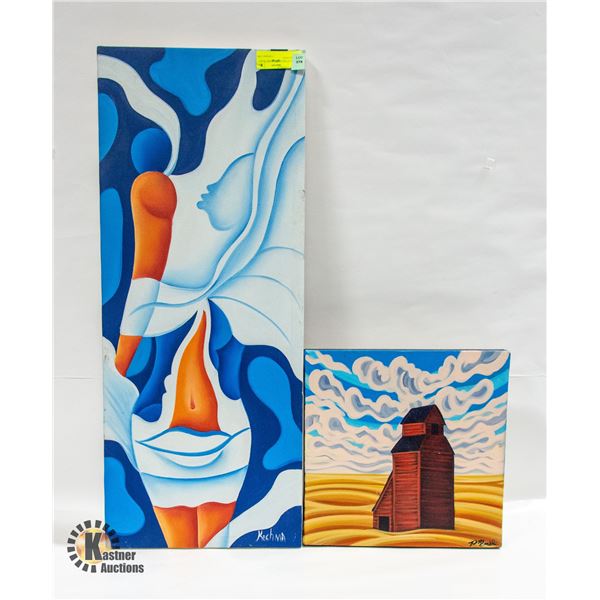 PAIR OF ART WALL HANGINGS