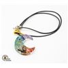 Image 1 : NEW CRESCENT MOON CHAKRA GEMSTONE PENDANT