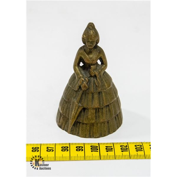 VINTAGE LADY BRASS COWBELL