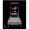 Image 1 : 3D LASER ETCHED CRYSTAL DOLPHIN WITH LIGHT STAND