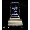 Image 1 : 3D LASER ETCHED CRYSTAL DOLPHIN WITH LIGHT STAND