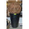 Image 1 : WICKER BALL & VASE DÉCOR 36" TALL; 18"D