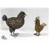 Image 1 : SET OF 2 RATTAN CHICKEN ORNAMENTS -