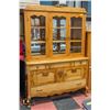 Image 1 : WOOD BUFFET AND HUTCH 55" X 20" X 76"