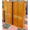 PAIR OF SOLID WOOD CABINETS BEVELED EDGE