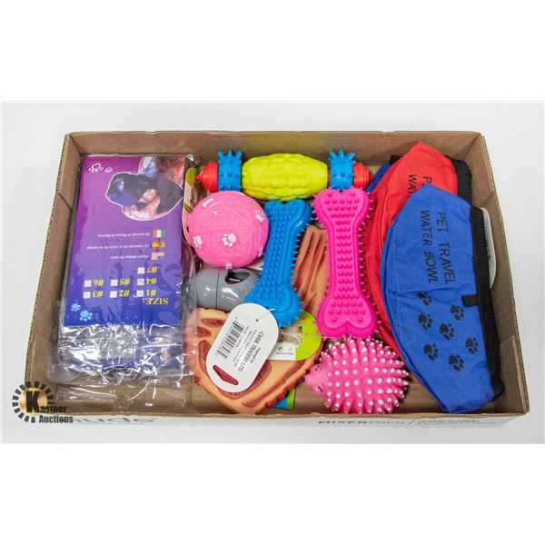FLAT OF DOG TOYS