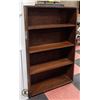 Image 1 : SOLID DARK WOOD 4-SHELF BOOK SHELVING UNIT