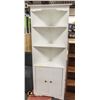 Image 1 : SOLID WOOD - WHITE CORNER CABINET WITH 3