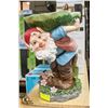 Image 1 : CERAMIC GNOME BIRD BATH - 16"H X 10"W