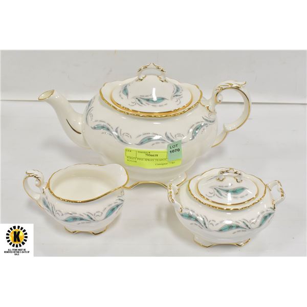 FOLEY PINE SPRAY TEAPOT, CREAM, SUGAR