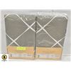 TWO FLANNEL BACK TABLE CLOTHS, GREY