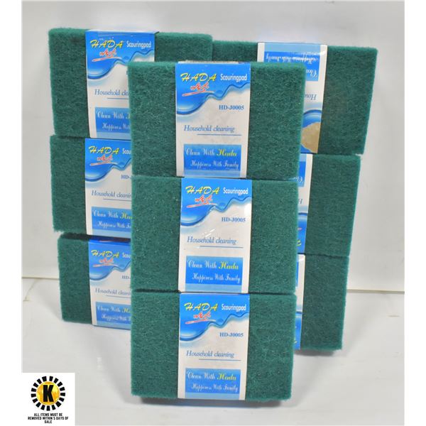 9 PACKS OF SCOURING DISH PADS,45 TOTAL