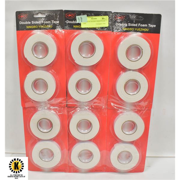 6 PACKS OF DOUBLE SIDED FOAM TAPE