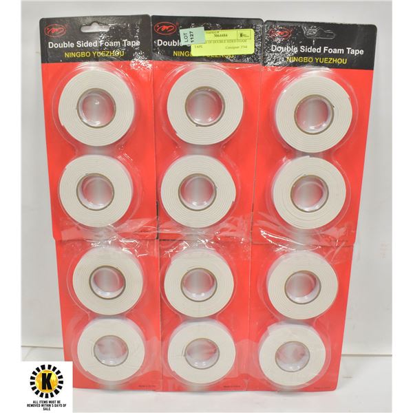 6 PACKS OF DOUBLE SIDED FOAM TAPE