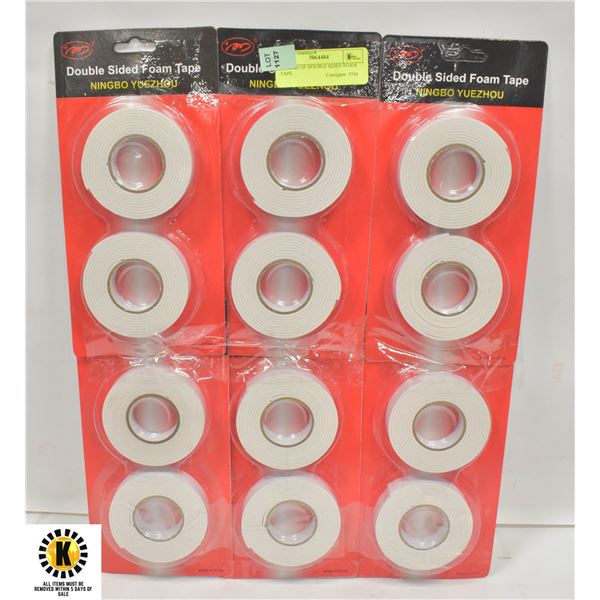 6 PACKS OF DOUBLE SIDED FOAM TAPE