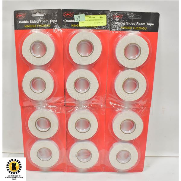 6 PACKS OF DOUBLE SIDED FOAM TAPE