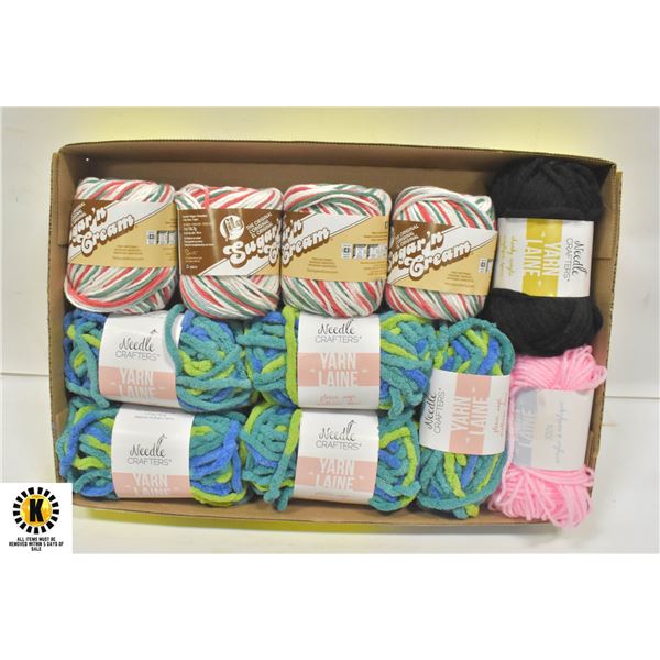 FLAT OF ASSORTED YARN
