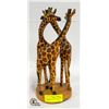 Image 1 : TRIO-GIRAFFE HAND CARVED STATUE