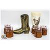 Image 1 : VINTAGE HORSE THEME GLASSES NAPKINS COWBOY BOOT