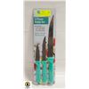 Image 1 : NEW SEALED TEAL 3 PIECE KNIFE SET STAINLESS STEEL