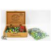 Image 1 : VINTAGE MARBLES IN CIGAR BOX