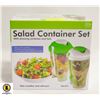 Image 1 : NEW SEALED 2 PACK SALAD CONTAINER SET WITH