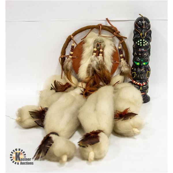 VINTAGE TOTEM POLE CANDLE & DREAM CATCHER