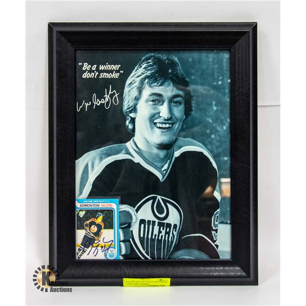 WAYNE GRETZKY WALL PICTURE & O-PEE-CHEE ROOKIE