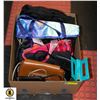 Image 1 : BOX FULL OF PURSES INCLUDING LEATHER, FABRIC,