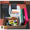 Image 1 : BOX FULL OF OFFICE SUPPLIES INCL. 3 BLACK