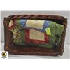 Image 1 : DOUBLE SIZE PATCHWORK QUILT WITH RATTAN