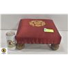 Image 1 : ASIAN SATIN TOP FOOT STOOL-ESTATE