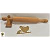 Image 1 : VINTAGE 'FARMHOUSE' ACCESSORIES BRASS AND WOOD
