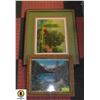 FRAMED LAKE LOUISE PICTURE + FRAMED PAUL DETLEFREN