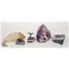 Image 1 : AMETHYST + OTHER SPECIMENS - GLUE RESIDUE ON