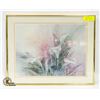 Image 1 : LENA LIU ART FLOWER PRINT 20" X 16"