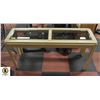 Image 1 : SOFA/ENTRY WOOD/GLASS TABLE- 51" X 25" X 16"