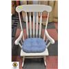 Image 1 : WHITE WOODEN ROCKING CHAIR W/ CUSHION