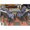 Image 1 : 5 PIECE BLACK PATIO TABLE SET W/ 4 CHAIRS &
