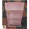 Image 1 : 3 TIER ROLLING UTILITY CART-PINK