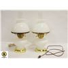 Image 1 : SET OF HOBNAIL MILKGLASS/BRASS VINTAGE TABLE LAMPS