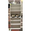 WHITE BOOKSHELF H-62.5" W-11.75" L-25"
