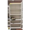 WHITE BOOKSHELF H-68" W-8 .25" L-29"