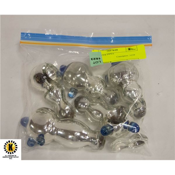 FIVE SILVER COLOURED PIPES