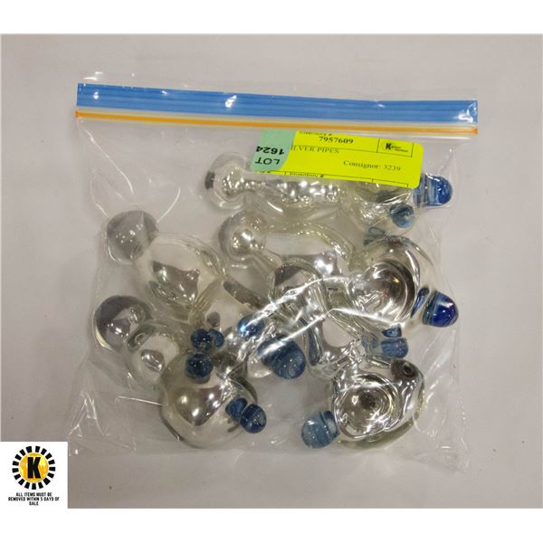 FIVE SILVER COLOURED PIPES